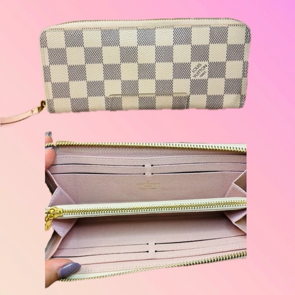 Louis Vuitton Clemence Damier Azur Wallet (Rose Ballerine Pink Interior) - Picture 2 of 8